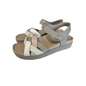 Vionic Rosa Leather Platform Strappy Sandals Cobblestone Multi Women’s Size 9